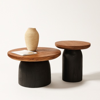 Set Mese Raw din Stejar Roșu Masiv – Design Natural și Versatil | Homedit