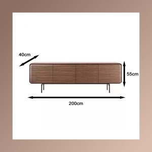Comoda tv Astra din lemn, 200 x 40 x 55 cm, Homedit
