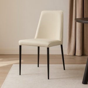 Scaun piele bej trafic intens, scaun horeca Fellini 81,5 x 45 x 42 cm, Homedit