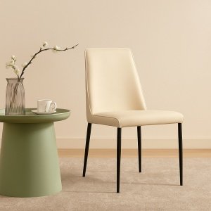Scaun piele bej trafic intens, scaun horeca Fellini 81,5 x 45 x 42 cm, Homedit