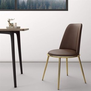 Scaun premium din otel galvanizat Milan maro, Homedit