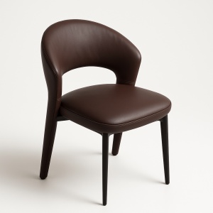 Scaun Decco, piele maro, 78 (46) x 53 x 56 cm, Homedit