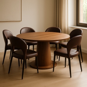 Scaun Decco, piele maro, 78 (46) x 53 x 56 cm, Homedit