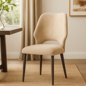 Scaun catifea bej cora, 89 cm x 45 cm, Homedit