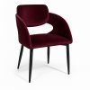 Scaun burgundy velvet Lora 75.5 cm x 50 cm, Homedit