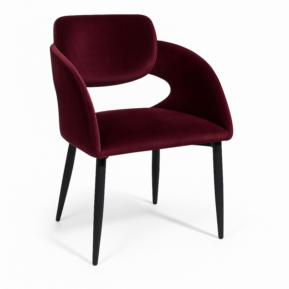 Scaun burgundy velvet Lora 75.5 cm x 50 cm, Homedit
