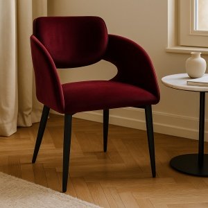 Scaun burgundy velvet Lora 75.5 cm x 50 cm, Homedit