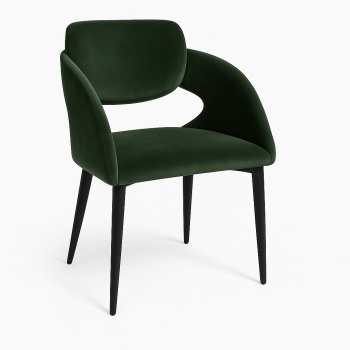 Scaun dark green velvet Lora 75.5 cm x 50 cm, Homedit