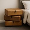 Noptiera Light Walnut, cu sertare rotative Opus, 50 x 40 x 50 cm, Homedit