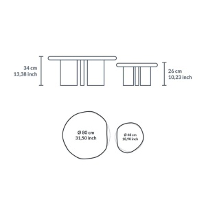set masute de cafea chrisy, 80  x 45 + 48 x 33 cm, homedit