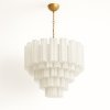 Candelabru Valoria design în trepte din sticlă albă | Homedit
