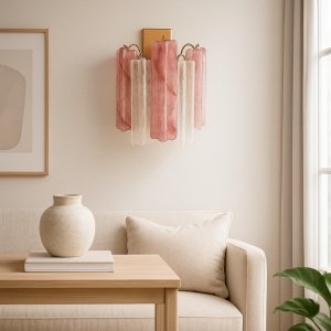 aplica de perete liora, 28.5 cm, sticla si elemente aurii, homedit