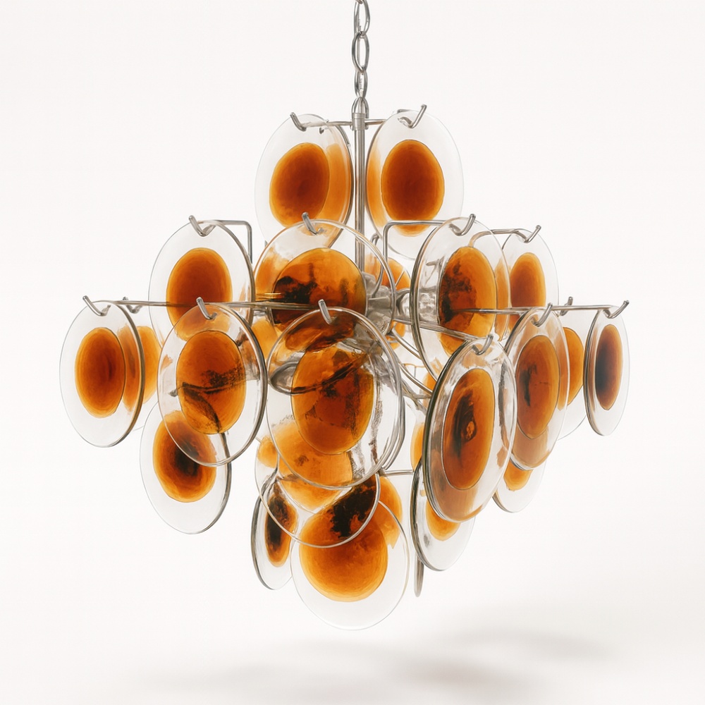 candelabru solaris, elemente din sticla si metalice, homedit