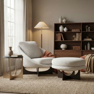 fotoliu sierra arc, catifea gri, homedit