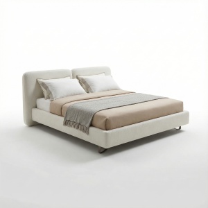 pat alveo cu tablie, tapitat  210 × 182 × 106 cm, homedit