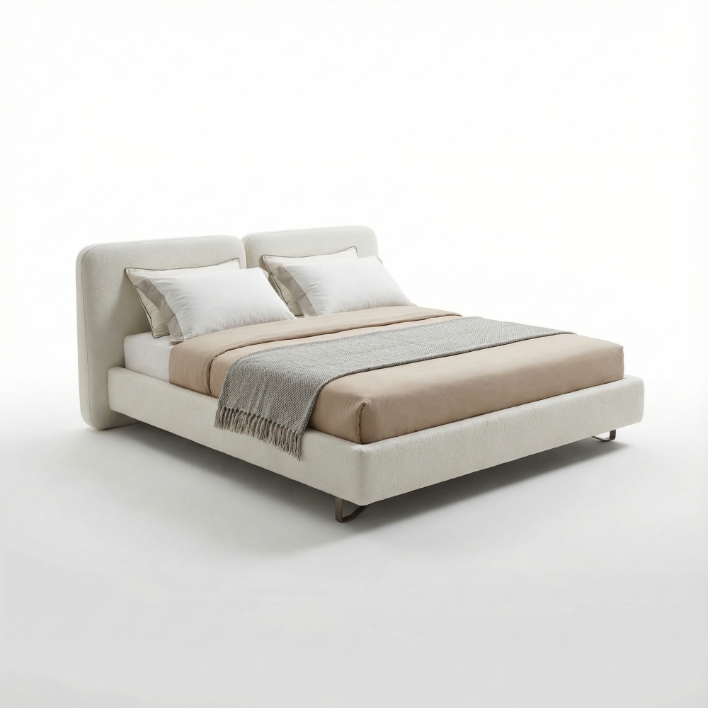 pat alveo cu tablie, tapitat  210 × 182 × 106 cm, homedit