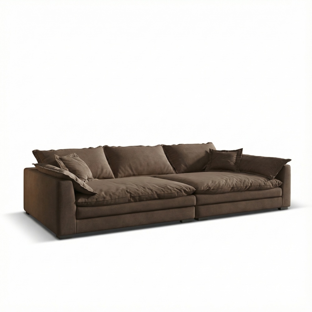 Canapea Alyma, maro, topper si material tehnologic anti pata, Homedit