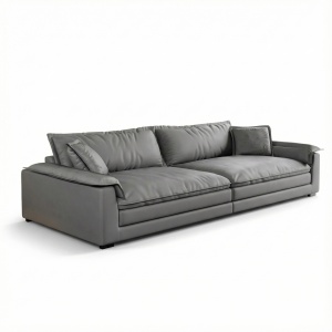 Canapea Alyma, gri deschis, topper si material tehnologic anti pata, Homedit