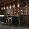 Scaun de bar otel galvanizat Brew negru, inaltime sezut 75 cm, Homedit