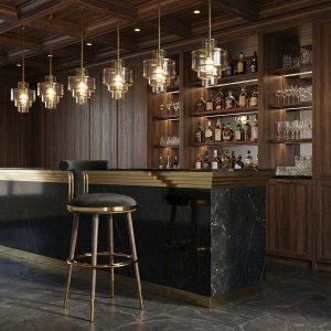 Scaun de bar otel galvanizat Brew negru, inaltime sezut 75 cm, Homedit