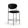 Scaun de bar 120 cm catifea neagra Loft, Homedit