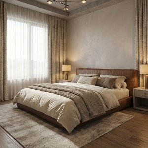 pat cu somiera tapitat piele microfibra, lior, homedit