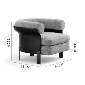 fotoliu Noro Plus, 90 x 85 x 67 cm piele si material textil, homedit