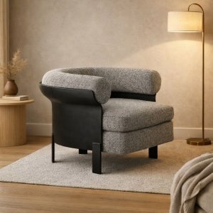fotoliu Noro Plus, 90 x 85 x 67 cm piele si material textil, homedit