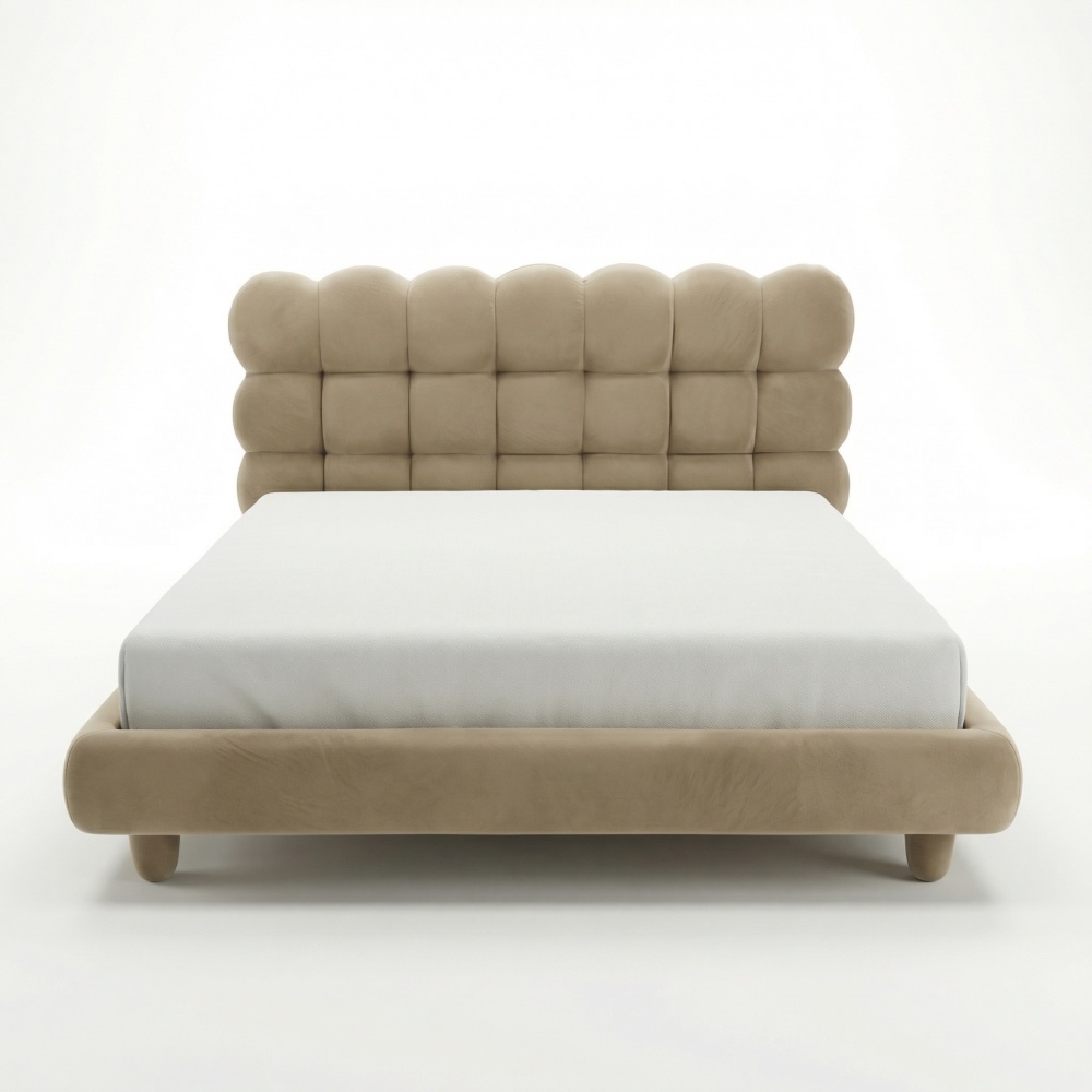 Pat cu somiera, lemn masiv si catifea 180 x 200 cm, pat  Mira Homedit