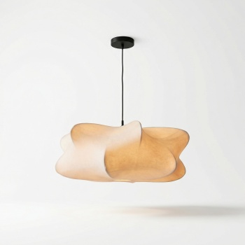 lampa suspendata lunea, 60 × 28 cm abajur din mătase, homedit