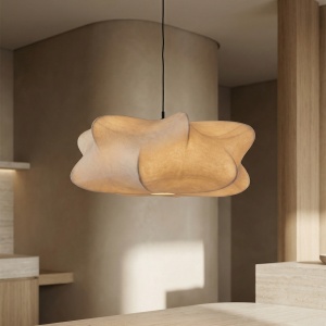 lampa suspendata lunea, 60 × 28 cm abajur din mătase, homedit