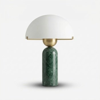 lampa, 45cm h, marmura verde Guatemala si sticla, Emeralis, homedit