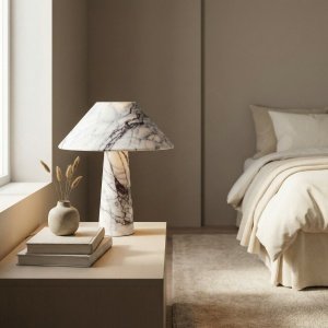 lampa din marmura, 32 cm x 30 cm alba, Marby, homedit