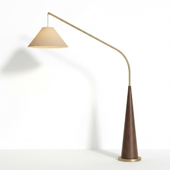 lampadar dimabil 210 cm h, cu finisaj efect nuc Yron, homedit