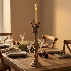 Sfeșnic din fier, 13,5 x 13,5 x 49 cm Sarhy, homedit