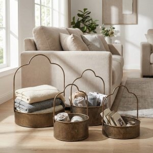 set 3 cosuri de depozitare din fier Lerry, homedit