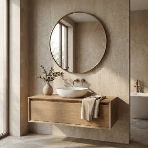 oglinda rotunda cu rama metalica, 80 x 2,8 cm Oche, homedit