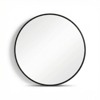 oglinda rotunda cu rama metalica neagra, 80 x 2,8 cm Coper, homedit