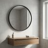 oglinda rotunda cu rama metalica neagra, 80 x 2,8 cm Coper, homedit
