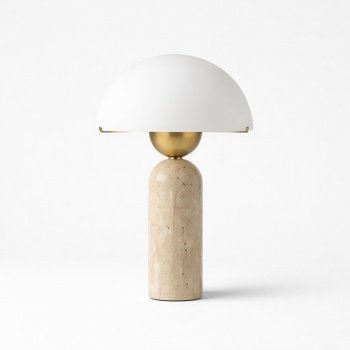 lampa, 45 cm h, travertin si sticla mata CALMA, homedit