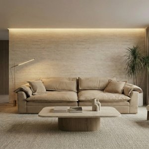 Canapea Alyma, topper si material catifea, Homedit