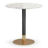 Masa cafenea 80 x 75 cm Marble Brushed gold, auriu periat si piatra Homedit