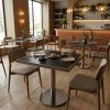 Masa cafenea Stilo, 70 x 75 cm, Otel inoxidabil si piatra neagra, Homedit