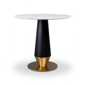 Masa cafenea 80 x 75 cm Blackwood Brushed gold, auriu periat si piatra Homedit