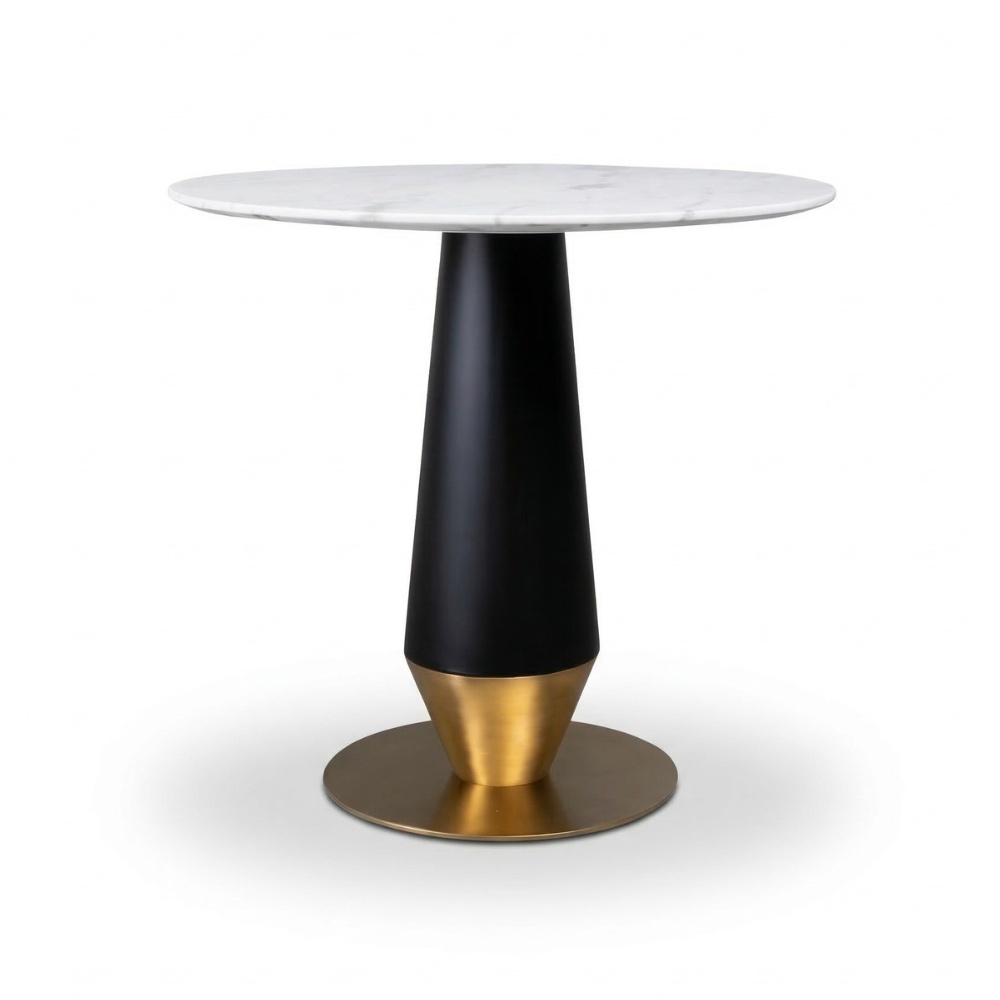 Masa cafenea 80 x 75 cm Blackwood Brushed gold, auriu periat si piatra Homedit