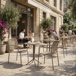 Scaun confortabil pentru terasa Rene bej, Homedit