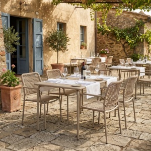 Scaun confortabil pentru terasa Rene bej, Homedit