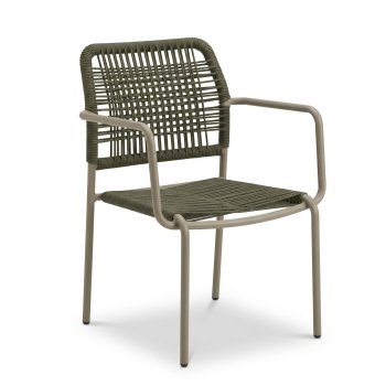 Scaun confortabil pentru terasa Rene gri, Homedit