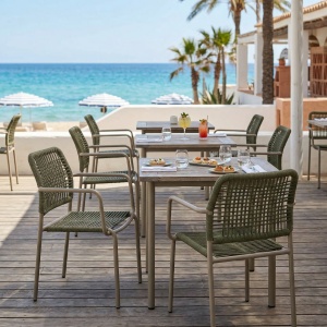 Scaun confortabil pentru terasa Rene gri, Homedit