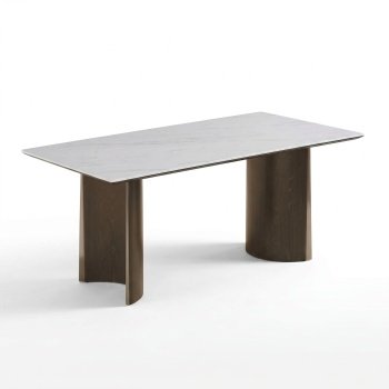 Masa Dinning Alvero, Microcristal si Lemn Masiv, Homedit